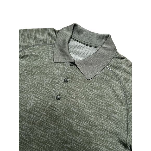 Lululemon Metal Vent Polo 2 Shirt Mens Medium BlueGreen Performance Short Sleeve - Picture 2 of 14